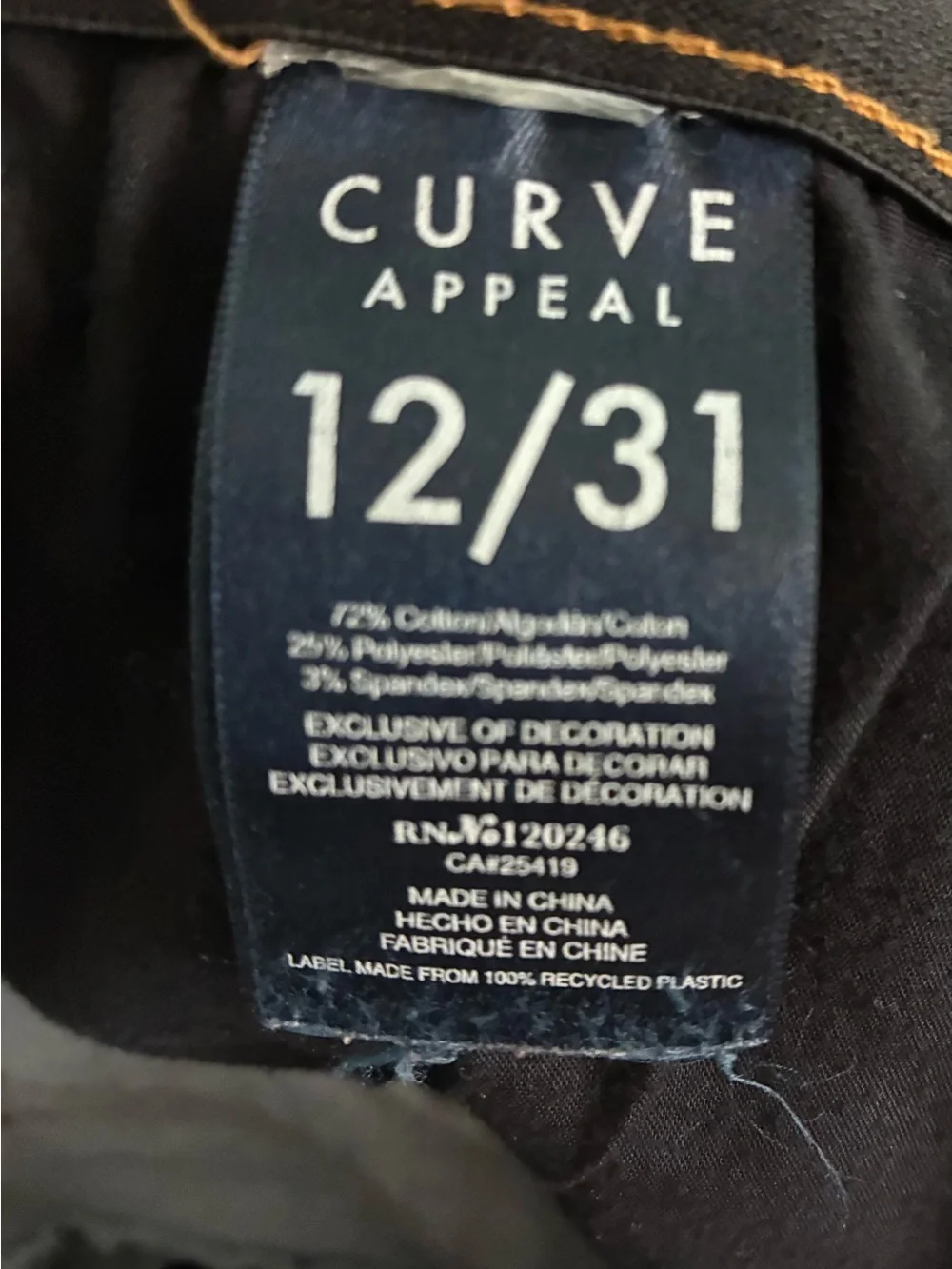Curve Appeal Women's 12/31 Denim Bermuda Shorts Stretch Cuffed Light Wash
